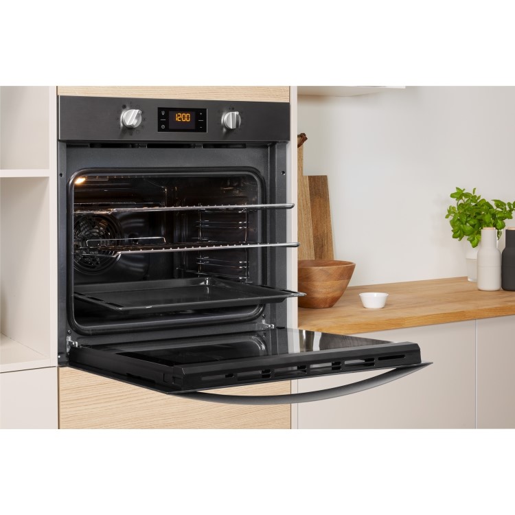 Refurbished Indesit Aria IFW3841PIX 60cm Single Built In Electric Oven Stainless Steel