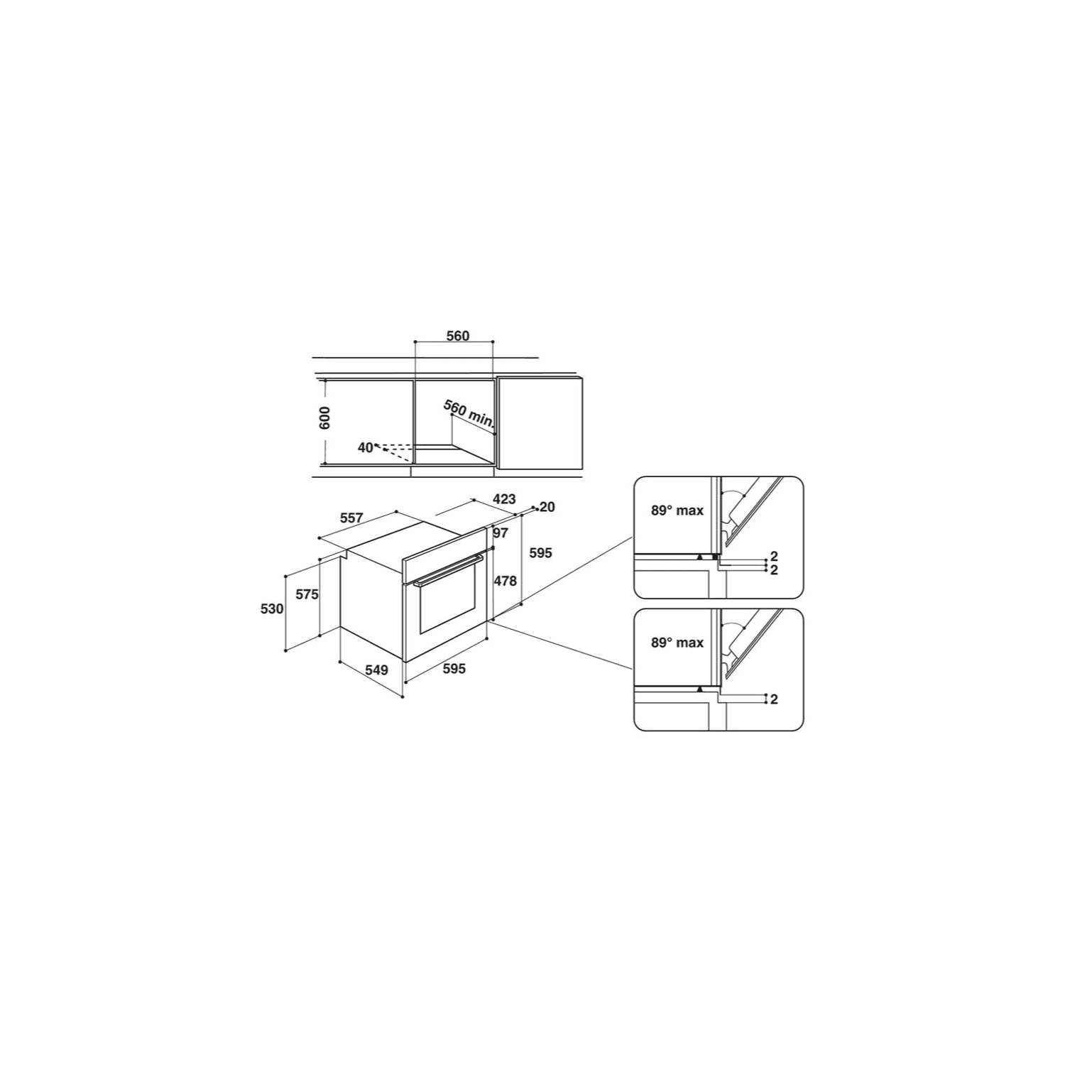 Refurbished Indesit Aria IFW 6330 IX 60cm Single Built In Electric Oven Stainless Steel