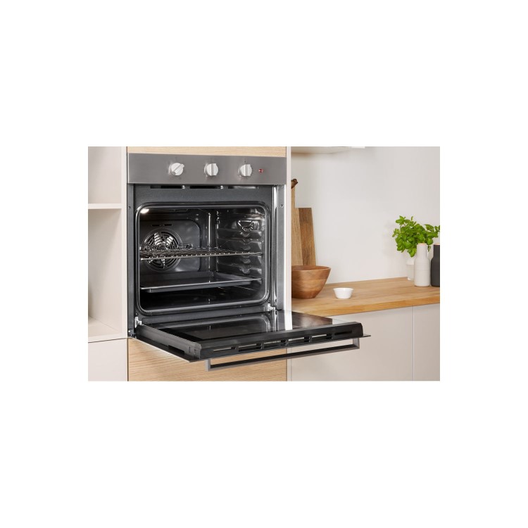 Refurbished Indesit Aria IFW6330IX 60cm Single Built In Electric Oven Stainless Steel