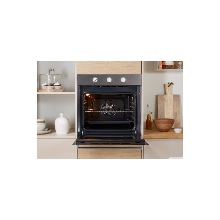 Refurbished Indesit Aria IFW6330IX 60cm Single Built In Electric Oven Stainless Steel