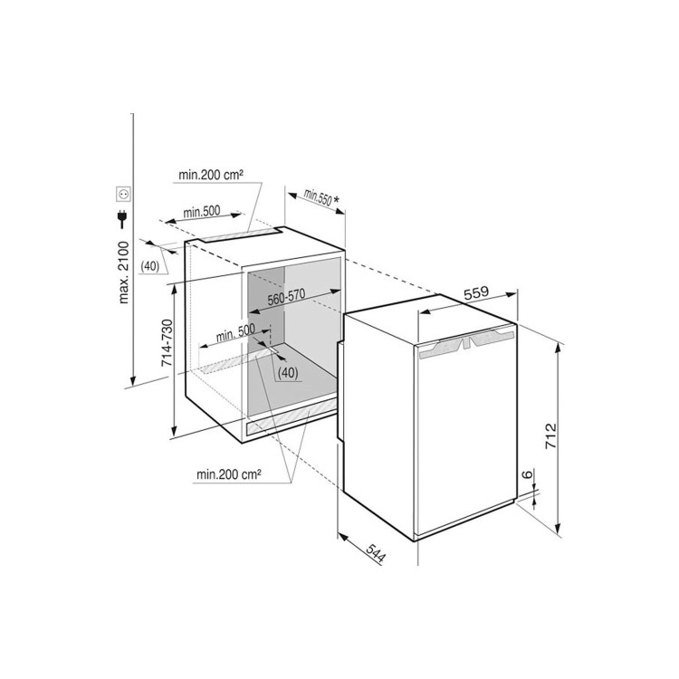 liebherr IG1024 71x56cm 73L A++ SmartFrost Integrated In-column Freezer