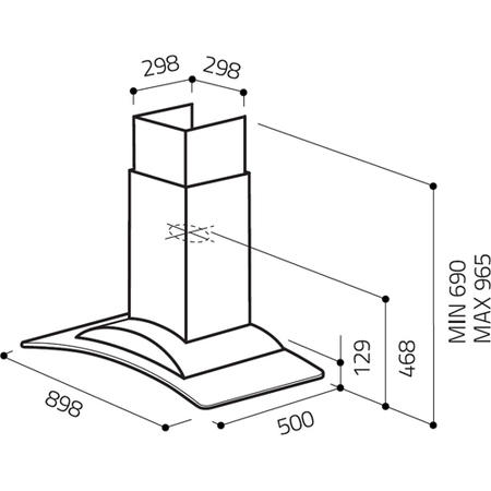 Elica IGLOO_TC Igloo Touch Control Curved Glass 90cm Chimney Hood in Stainless Steel