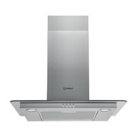 GRADE A1 - Indesit IHF65LMX 60cm Chimney Cooker Hood With Flat Glass Canopy - Stainless Steel