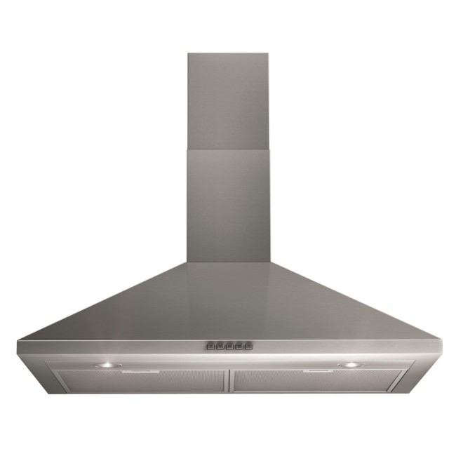 GRADE A2 - Indesit IHP95FCMIX 90cm Wide Chimney Hood - Stainless Steel