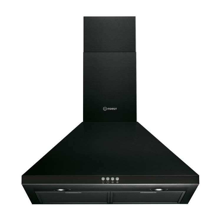 GRADE A2 - Indesit IHPC64LMK 60cm Chimney Cooker Hood - Black