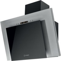 Indesit Aria 60cm Angled Chimney Cooker Hood - Stainless Steel and Black Glass