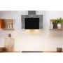 Indesit Aria 60cm Angled Chimney Cooker Hood - Stainless Steel and Black Glass