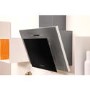 Indesit Aria 60cm Angled Chimney Cooker Hood - Stainless Steel and Black Glass