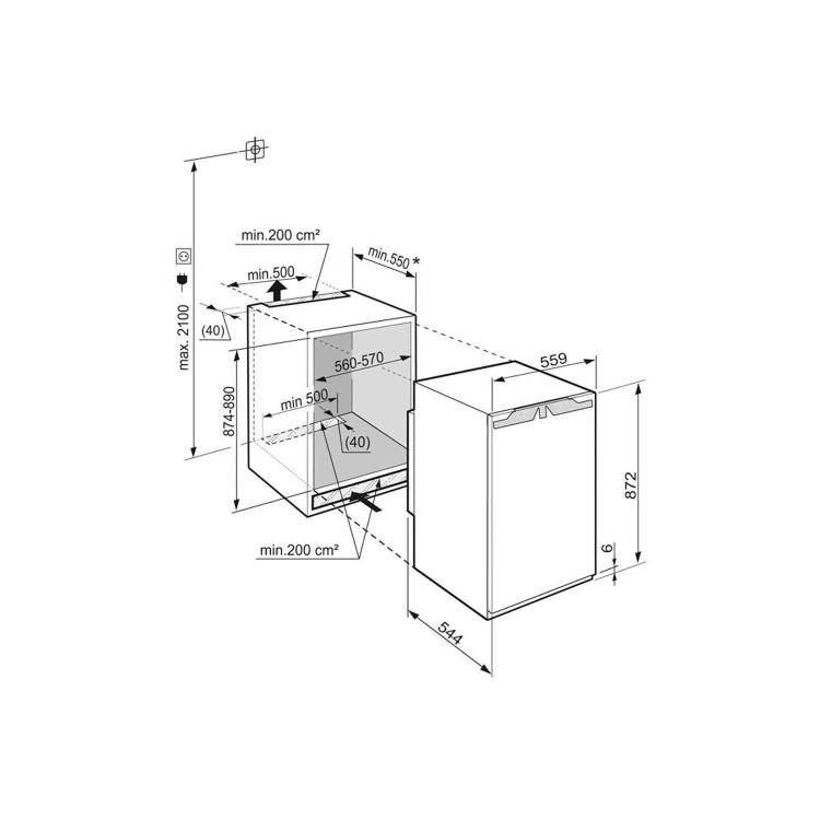 Liebherr IK1620 88cm In-column Soft Closing Door Integrated Larder Fridge - Door-on-Door