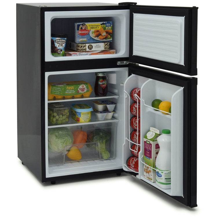 Refurbished IceKing IK2023K Freestanding 88 Litre 70/30 Undercounter Fridge Freezer Black
