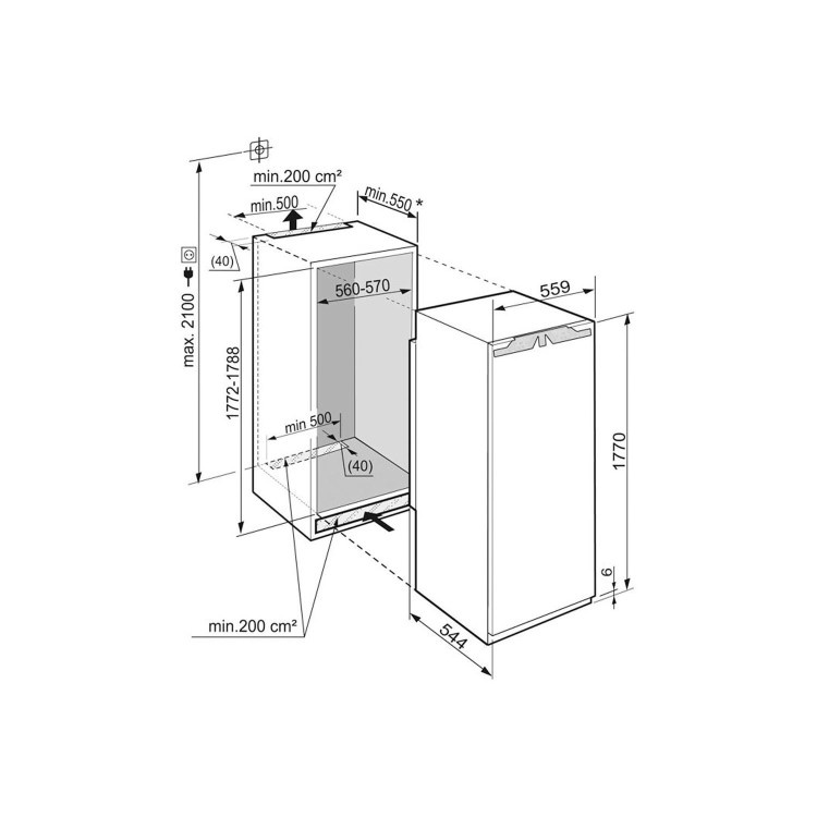Liebherr IKB3560 56cm Wide Integrated Fridge - White