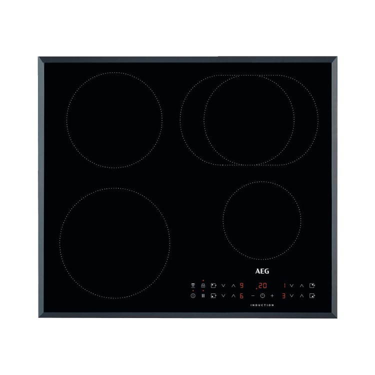 Refurbished AEG IKB64311FB 60cm 4 Zone Induction Hob With Long Zone Black With Bevelled Edges