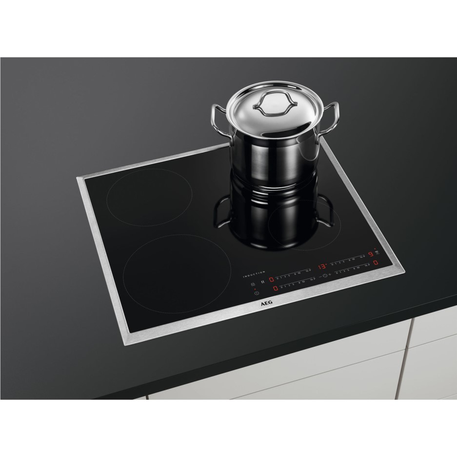 AEG IKB64401XB 60cm Four Zone Induction Hob Black With Bevelled Edges