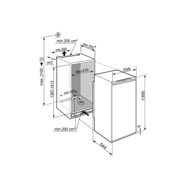 liebherr IKBP2754 Premium BioFresh 140cm In-column Integrated Fridge With Icebox