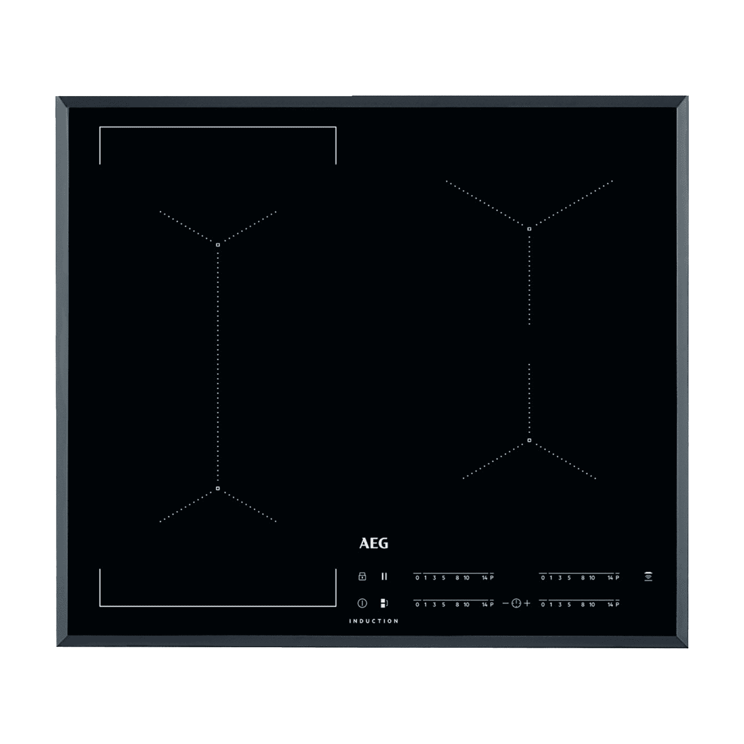 Refurbished AEG IKE64441FB 59cm 4 Zone Induction Hob with Bridge Zone Black