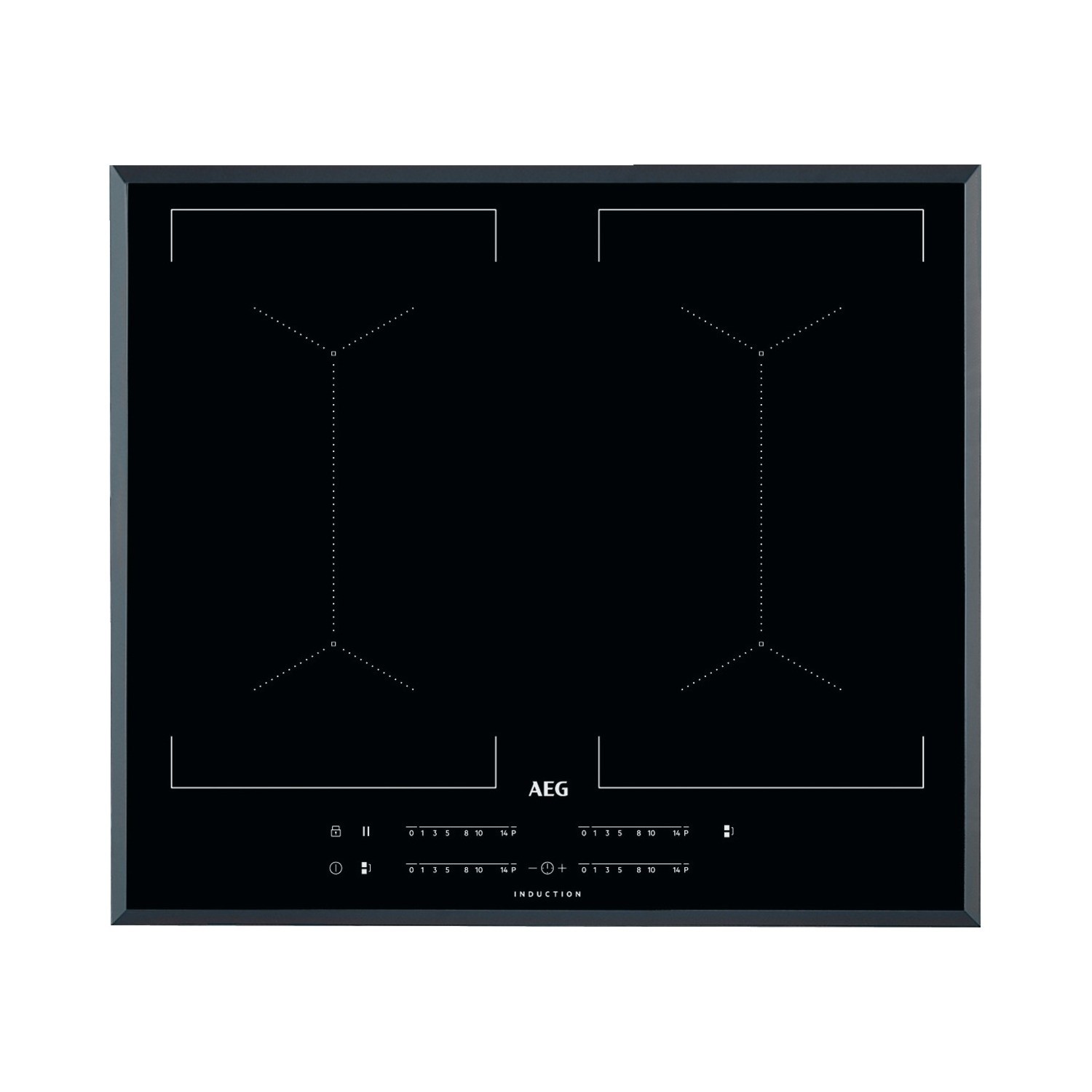 Aeg Black Ike64450fb 59Cm 4 Zone Induction Hob With Dual Bridge Zones Size 59