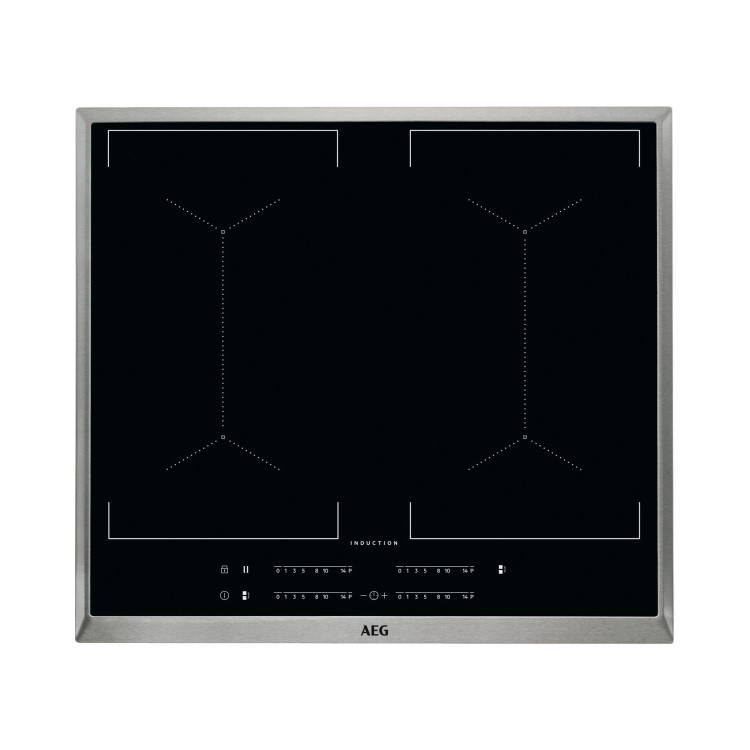 AEG 58cm 4 Zone Induction Hob with Stainless Steel Frame