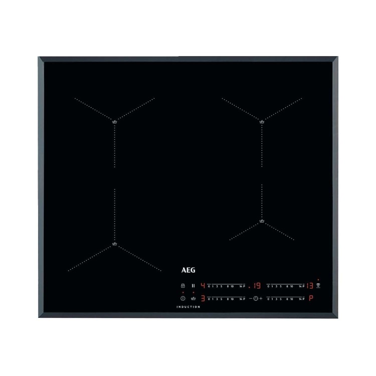 GRADE A2 - AEG IAE64411FB 60cm SenseBoil Four MaxiSense Zone Induction Hob - Black With Bevelled Edges