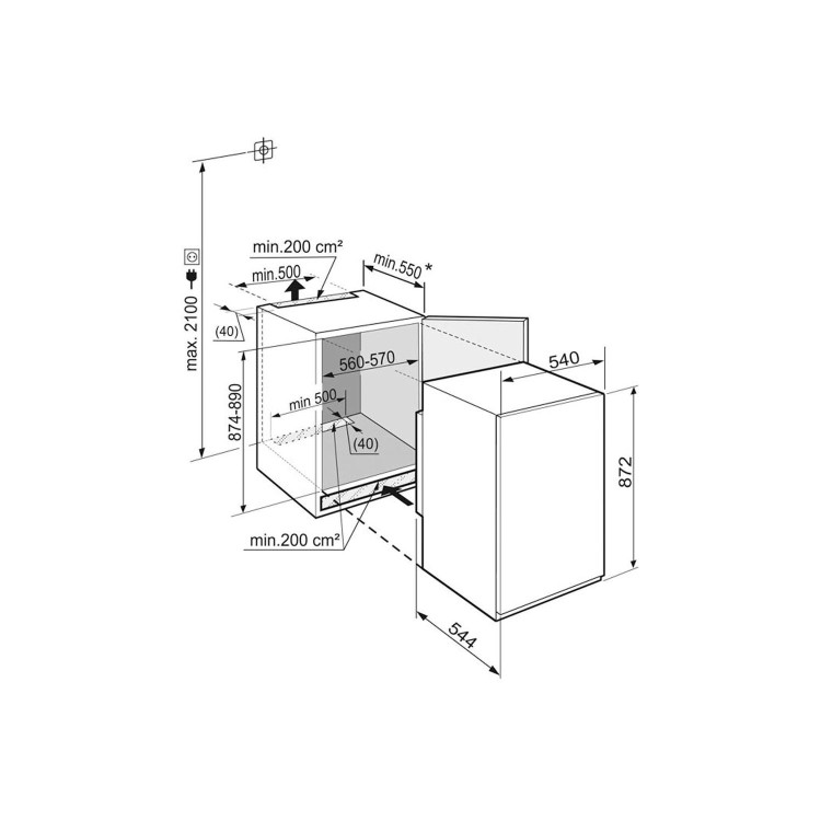 Liebherr IKS1620 88cm In-column Integrated Larder Fridge - Sliding Rail