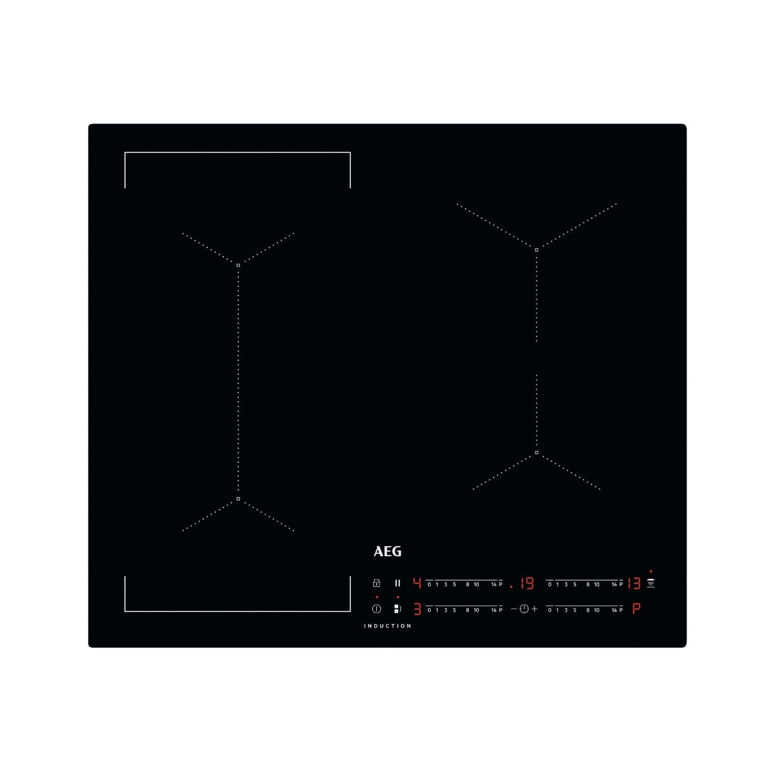 Aeg Black Ikx64441cb 6000 Series 60Cm Induction Hob With Bridge Zone Size 59