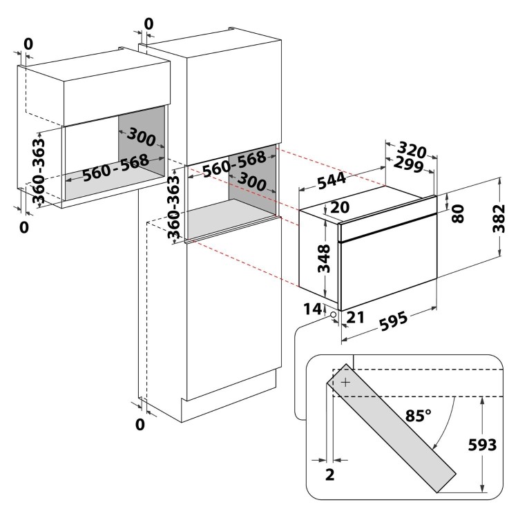 Indesit Built-In Microwave & Grill - Black