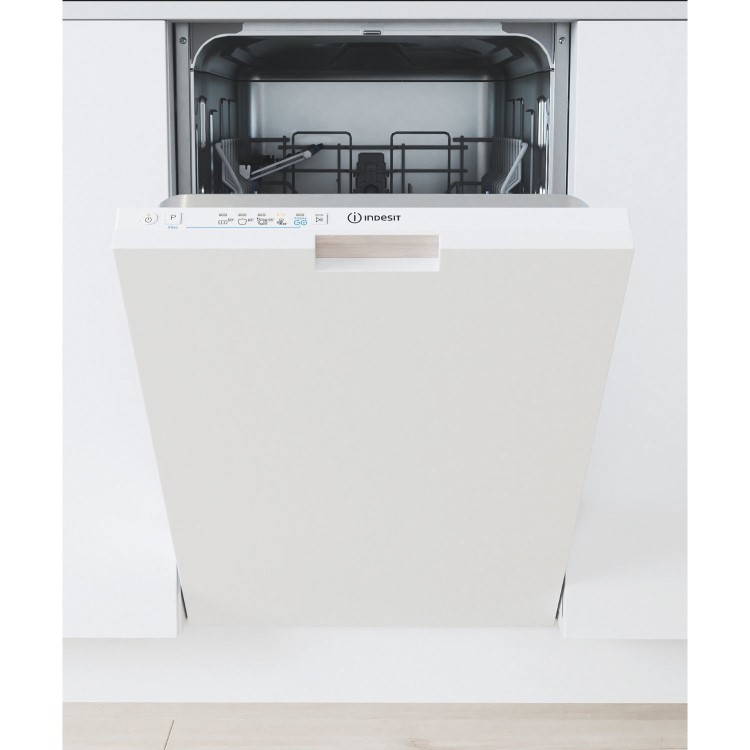 Indesit Push&Go Integrated Slimline Dishwasher - White Control Panel