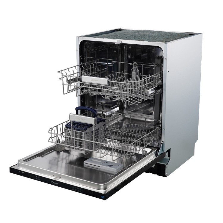 Indesit Push&Go Integrated Dishwasher - Black Control Panel