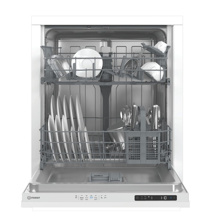 Refurbished Indesit Push&Go Integrated Dishwasher - White control panel