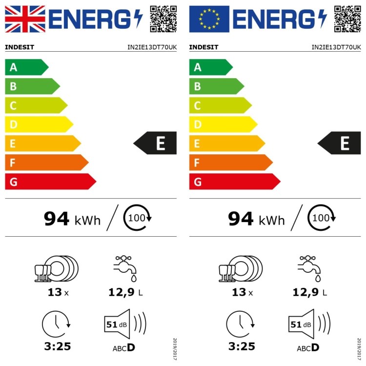 Refurbished Indesit Push&Go Integrated Dishwasher - White control panel