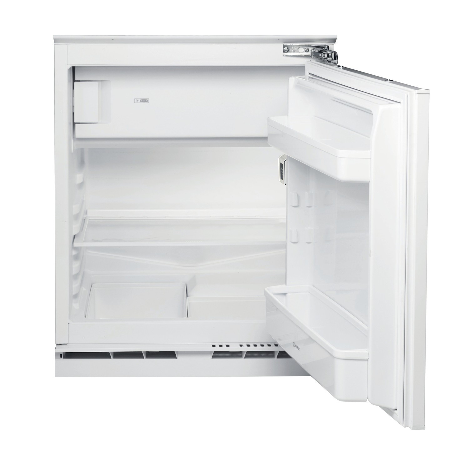 Indesit Stainless Steel 126 Litre Integrated In Under Counter Larder Fridge Size 59.6