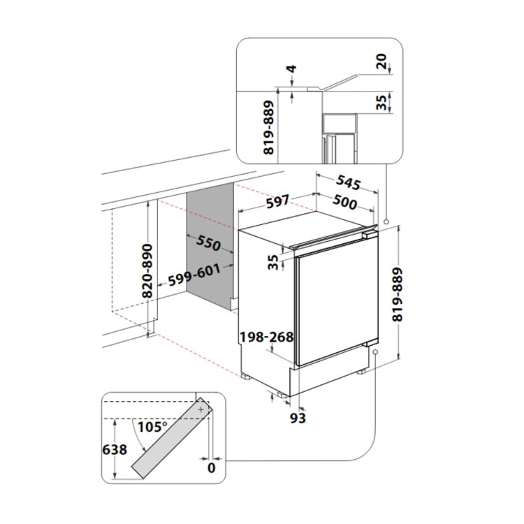 Indesit 144 Litre Integrated Under Counter Larder Fridge