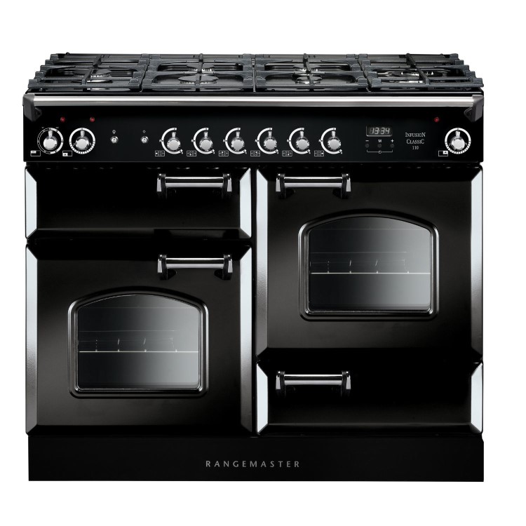 Fogoes Rangemaster Rangemaster Infusion Classic 110cm Dual Fuel Range Cooker - Black ...