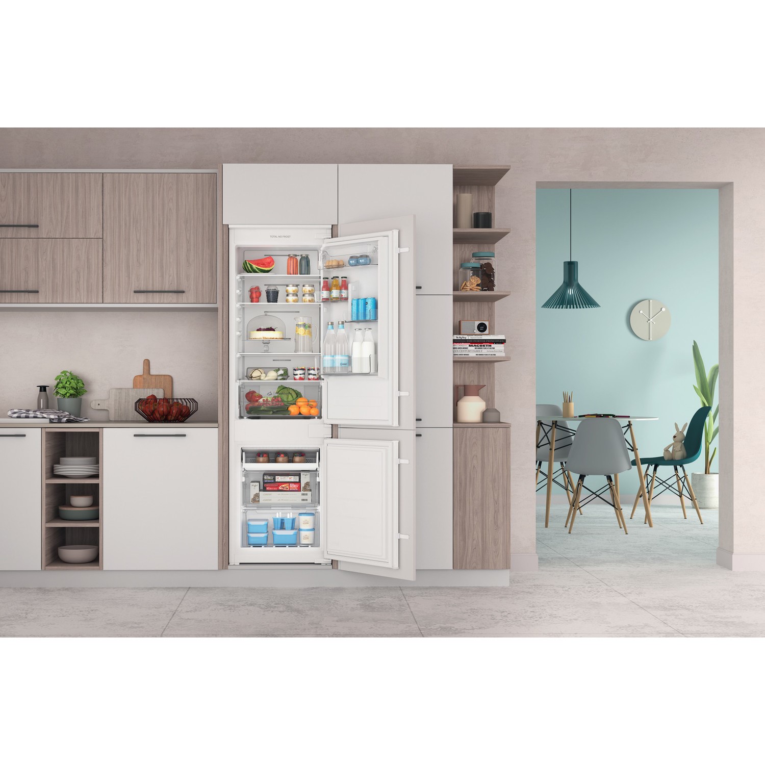 Indesit 250 Litre 70/30 Integrated Fridge Freezer INC18T112