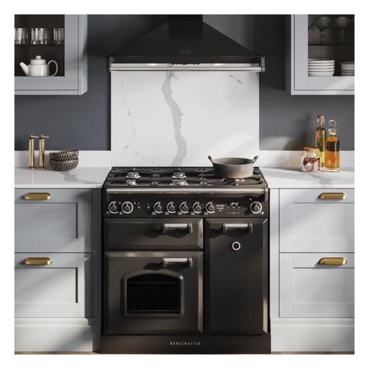 Rangemaster Infusion Classic 90cm Dual Fuel Range Cooker - Black
