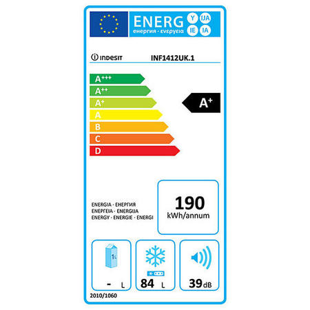 Indesit INF14121 54cm Wide Integrated Upright In-Column Freezer - Polar White