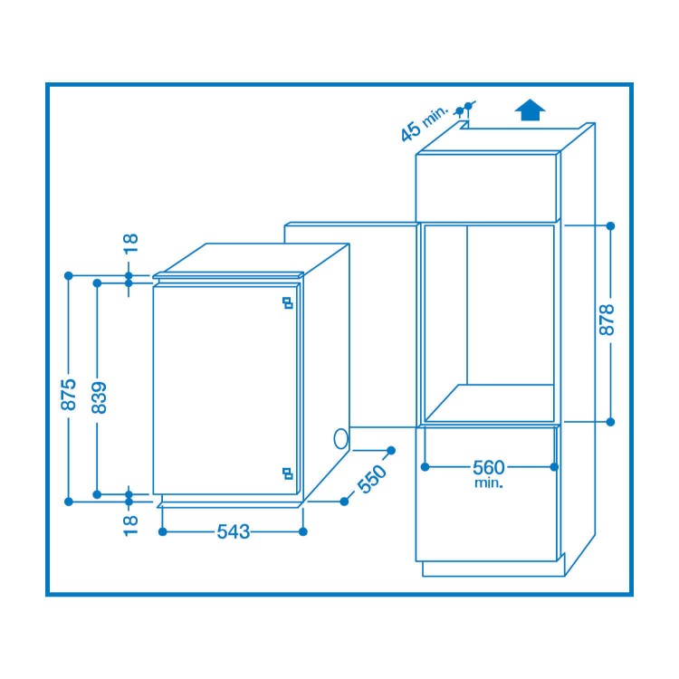 Indesit INS1612 In-column Integrated Fridge
