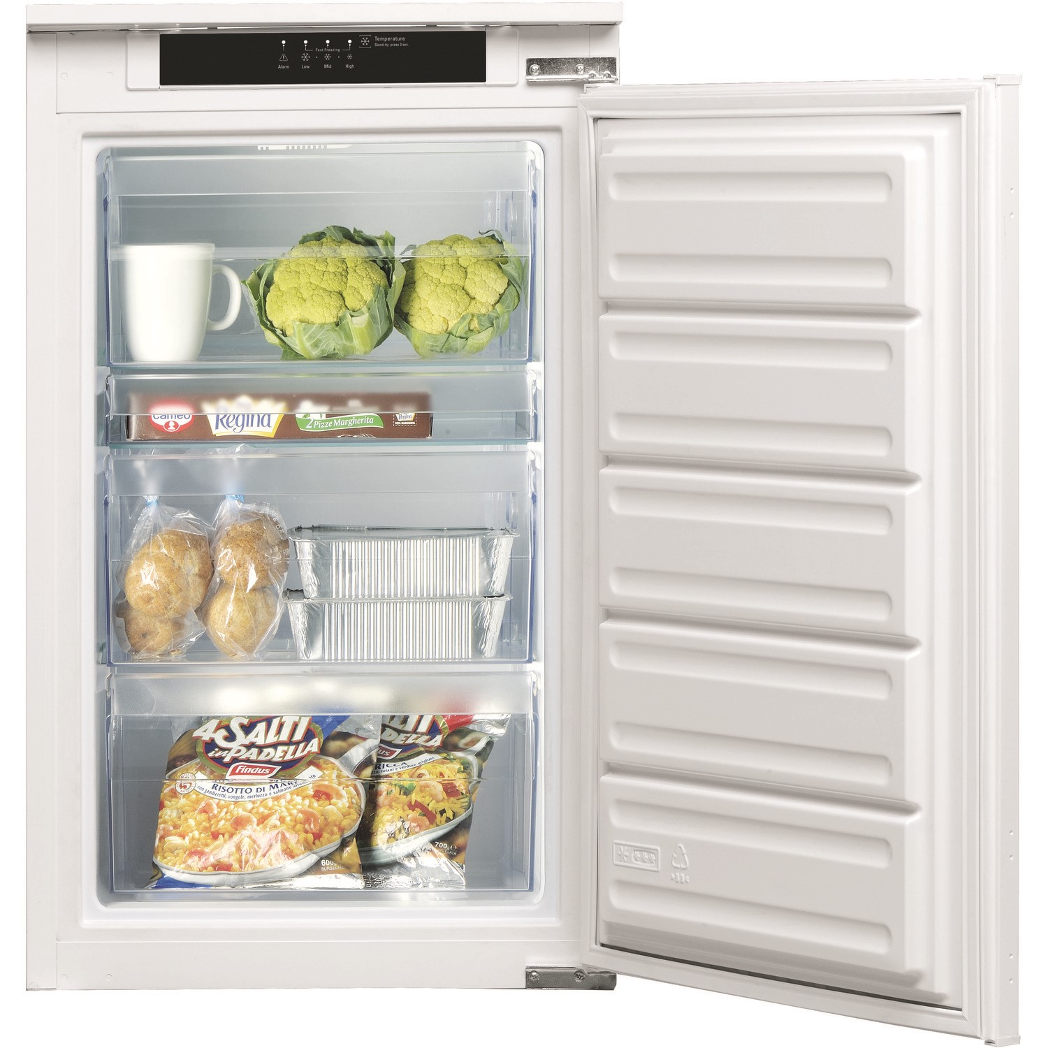 Indesit 100 Litre Tall In-column Integrated Freezer - White