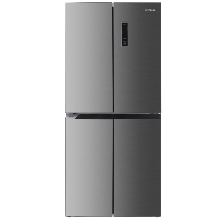 Indesit Push&Go 421 Litre Four Door American Fridge Freezer - Grey