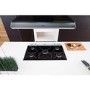 Amica INPGCZ9610B 89cm Five Burner Gas-on-Glass Hob - Stainless Steel and Black Glass