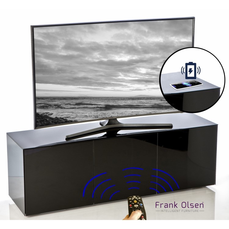 Frank Olsen INTEL1500BLK Black TV Cabinet for up to 70" TVs