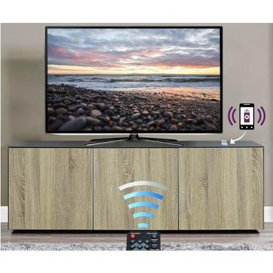 Frank Olsen INTEL1500GRY-OAK Grey and Oak TV Cabinet for up to 70" TVs