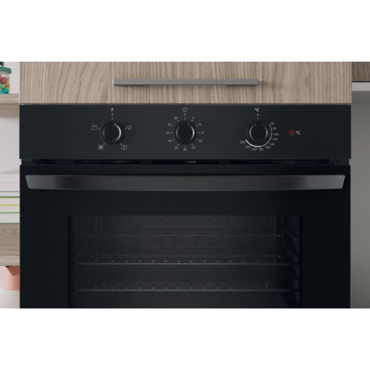 Refurbished Indesit Click&Clean Electric Single Oven - Black