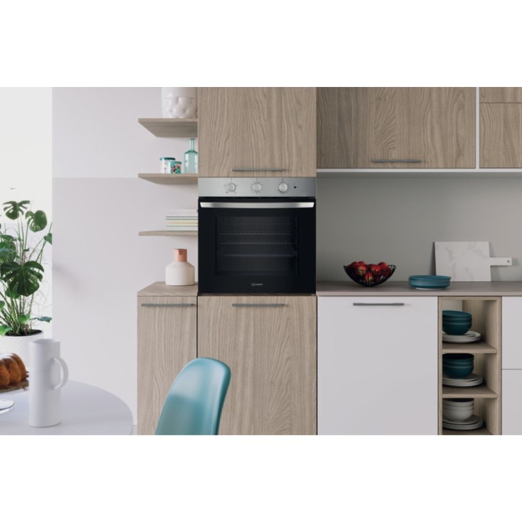 Indesit Click&Clean Electric Single Oven - Stainless Steel