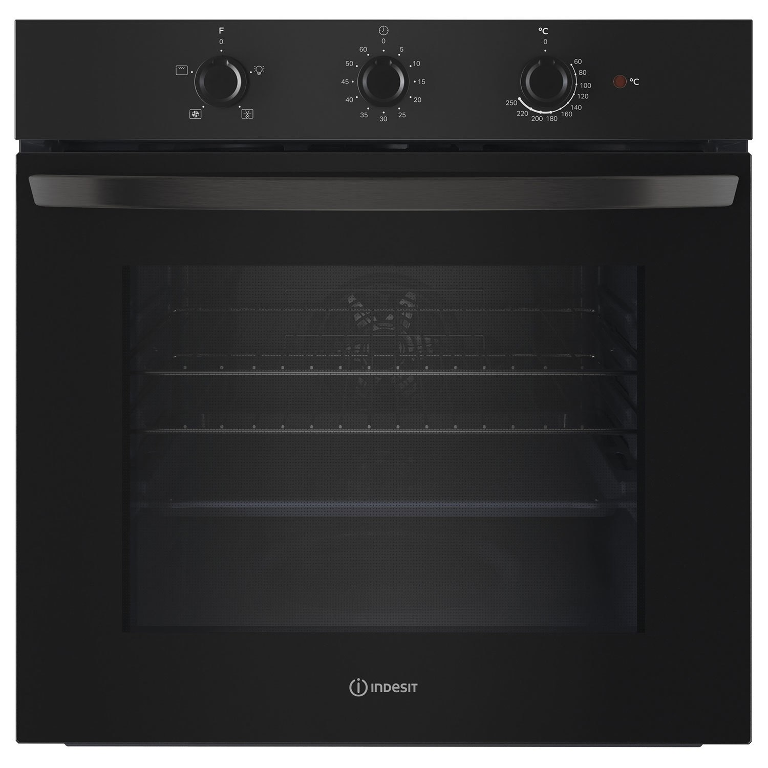 Indesit Black Click&Clean Electric Single Oven Size 59.5