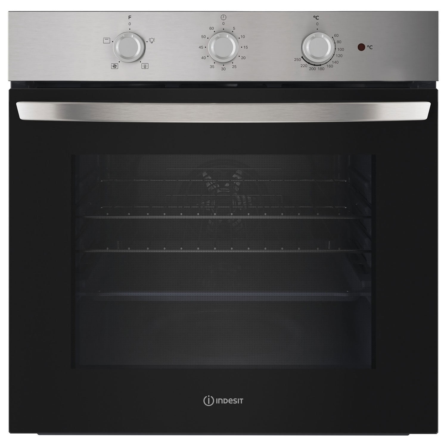 Indesit IO233XUK Built In Electric Single Oven in Stainless Steel 66L
