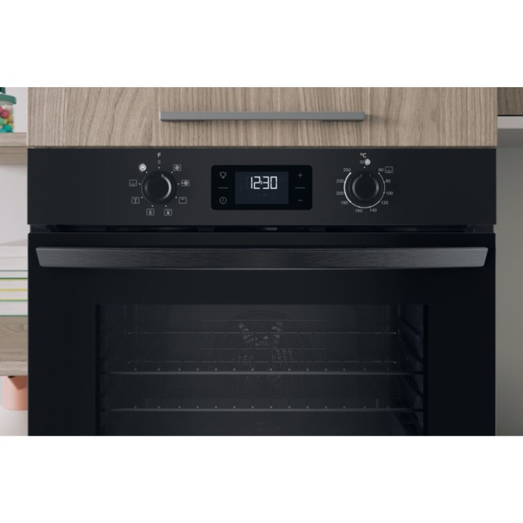 Refurbished Indesit Turn&Go IO 253 B UK Electric Single Fan Oven - Black