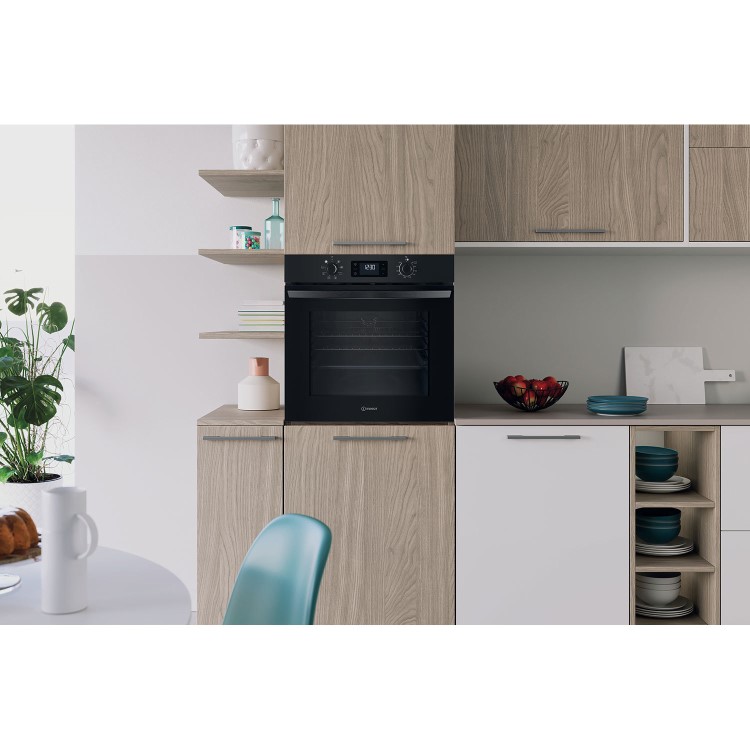 Indesit IO253BUK Turn&Go Electric Fan Single Oven - Black  