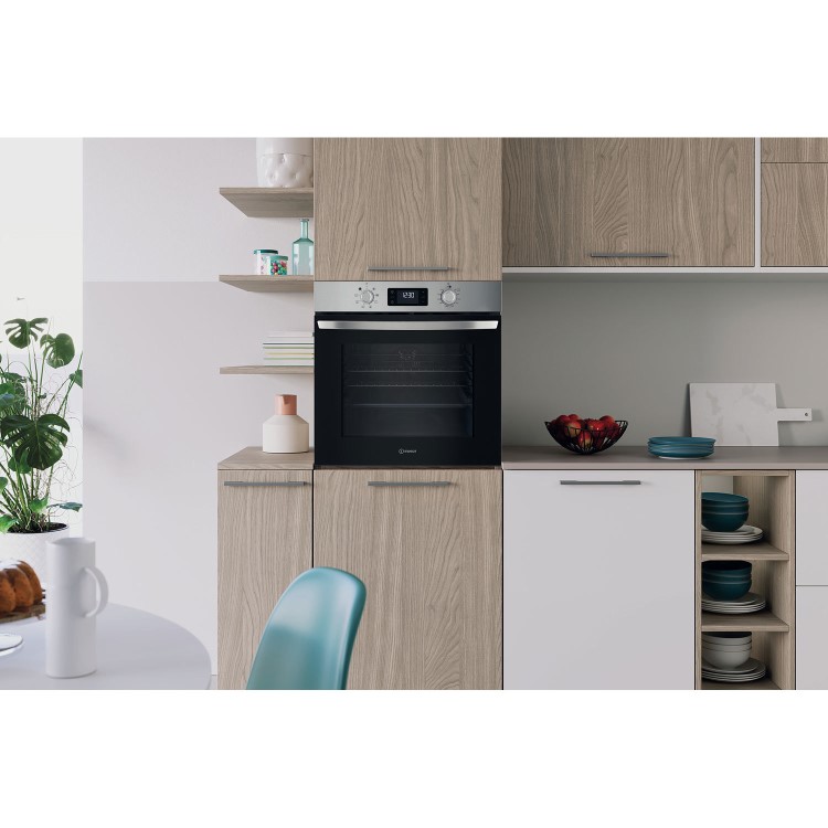 Indesit IO253XUK Turn&Go Electric Single Oven - Stainless Steel  