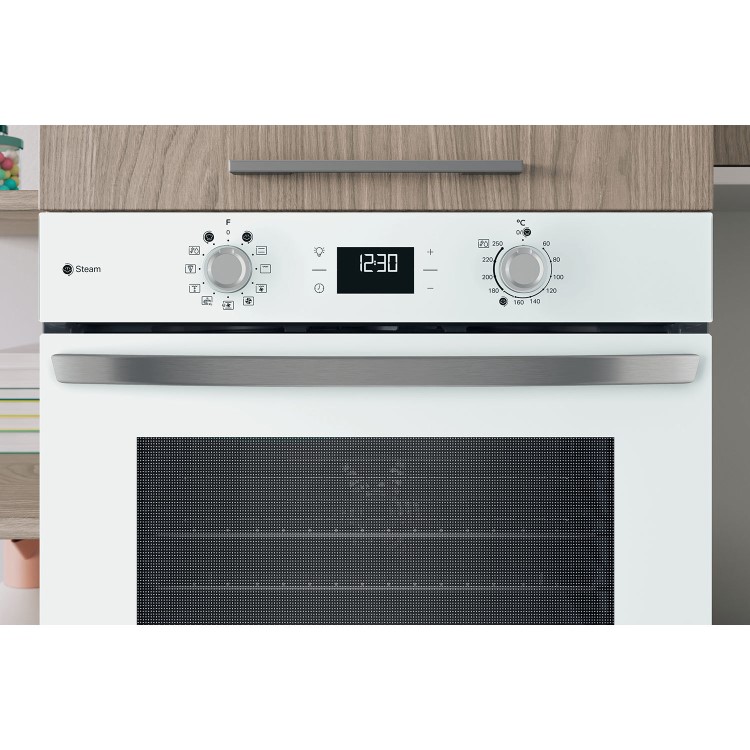 Indesit IO258HSWUK Turn&Go Steam Electric Single Oven - White  