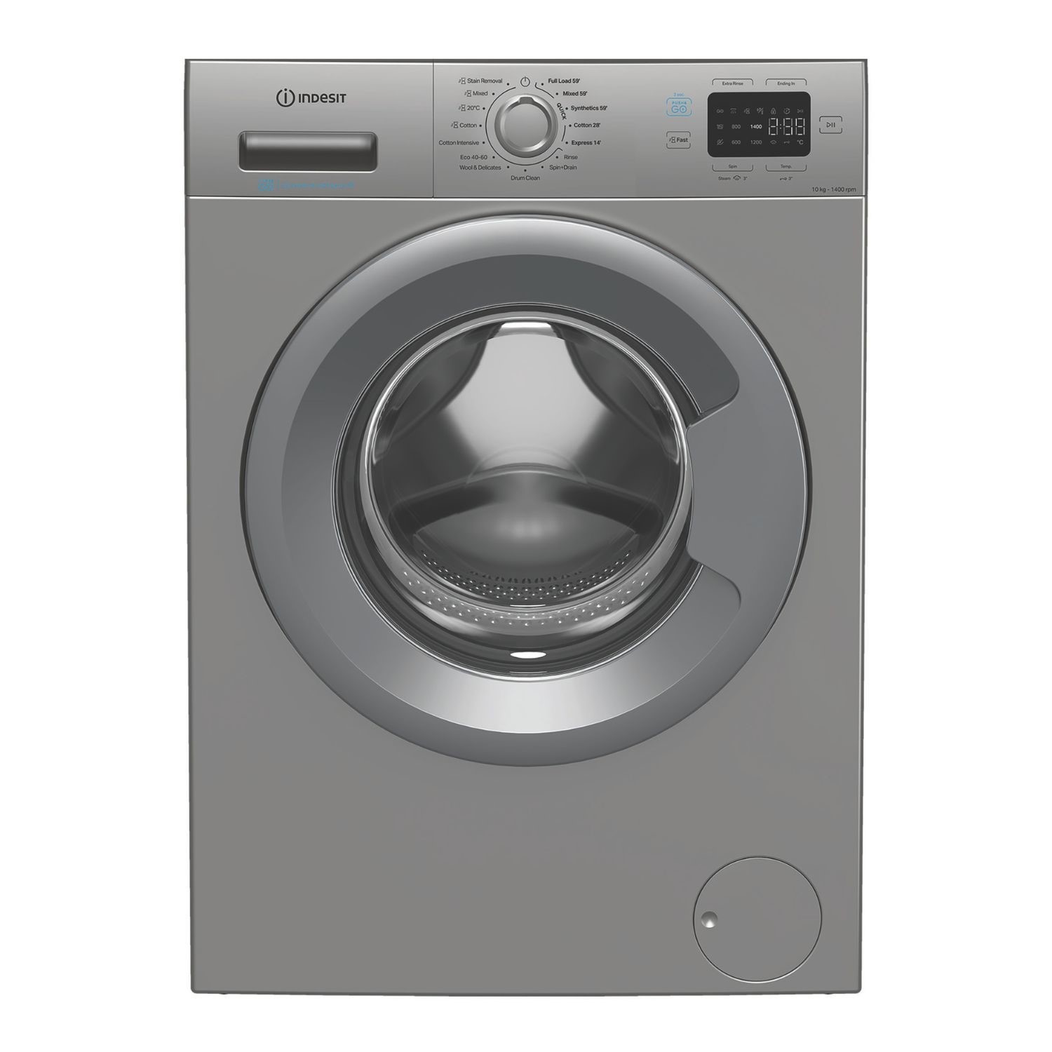 Indesit IP1046SPUSHG 10kg 1400 Spin Washing Machine in Silver A Rated